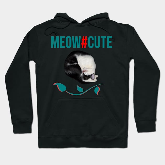 Meow cute baby cat sleep Hoodie by mohamedenweden